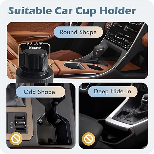 Miniatura 5 de Expansor de portavasos para automóvil, 2 en 1 multifuncional soporte para tazas extra para automóvil, adaptador extensor de soporte automotriz