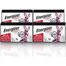 Energizer EN7-12 - 4 Pack - 12 Volt 7 Amp Hr, Long Lasting Sealed Lead Acid AGM Rechargeable Battery Ideal for Use in Home Alarm Systems, Backup Power, Scooters, and More