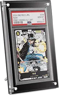 Yotakala PSA鑑定 ケース 1枚収納 アクリル ローダー PSA専用 スクリューダウン マグネットローダー UVカット PSA CGC対応 トレカ ディスプレイ ケース スタンド 付き 鑑定 展示 保管 収納 スタンド 付き (ブラック, 1連)