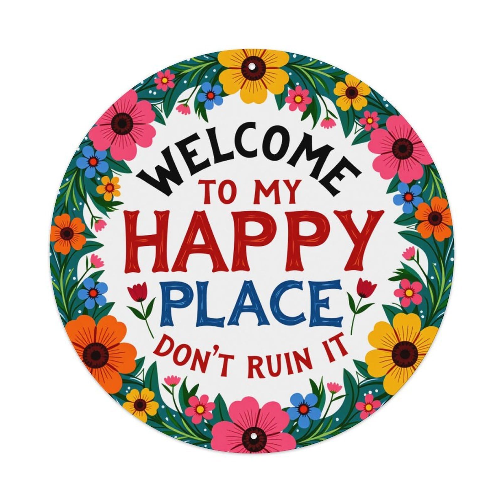 Jdfenggu Vintage Floral Welcome Sign Pattern Print_2 Retro Metal Tin Sign, Metal Poster For Bar, Home, Man Cave, Kitchen, Laundry Room Art Decor 8X8 Inch