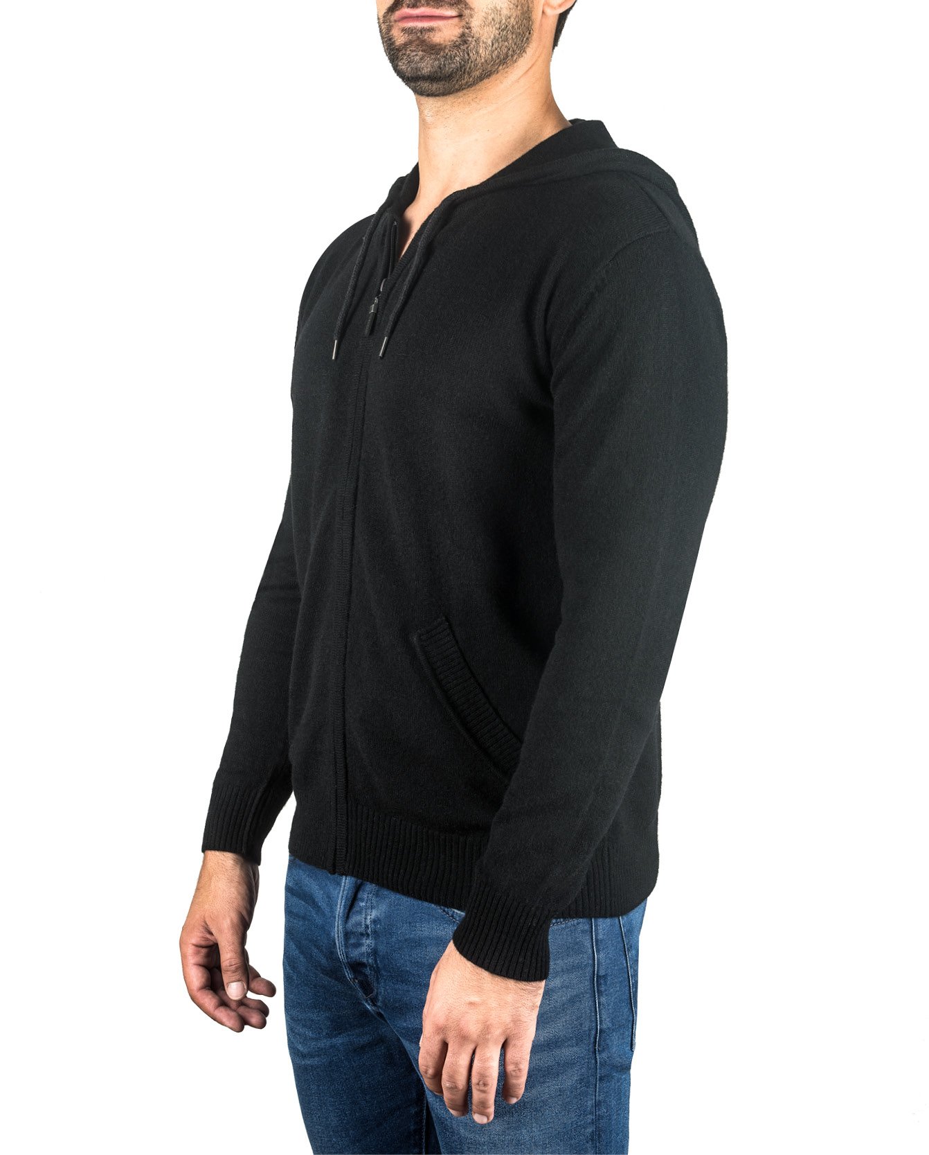 Hoodie | Sudadera con Capucha et Cremallera para Hombre 100% De Cachemira