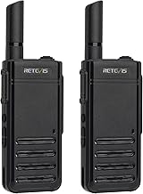 Retevis RB639 Walkie Talkie, 17mm Ultra Thin 2 Way Radio, 1000mAh Rechargeable USB-C, Walkie Talkies with Earpiece, VOX, License-Free Walkies for Restaurant, Retail (2 Pcs, Black)