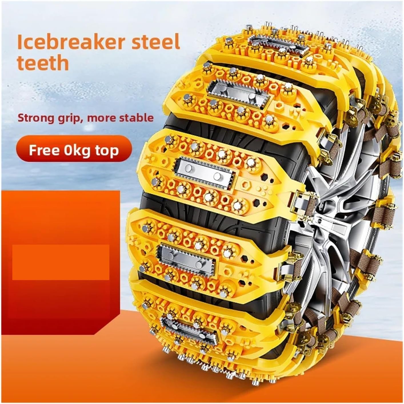 Bold car -skid chains SUV sedan universal off-road vehicle winter extra thick tire chains snow tool(2PCS)