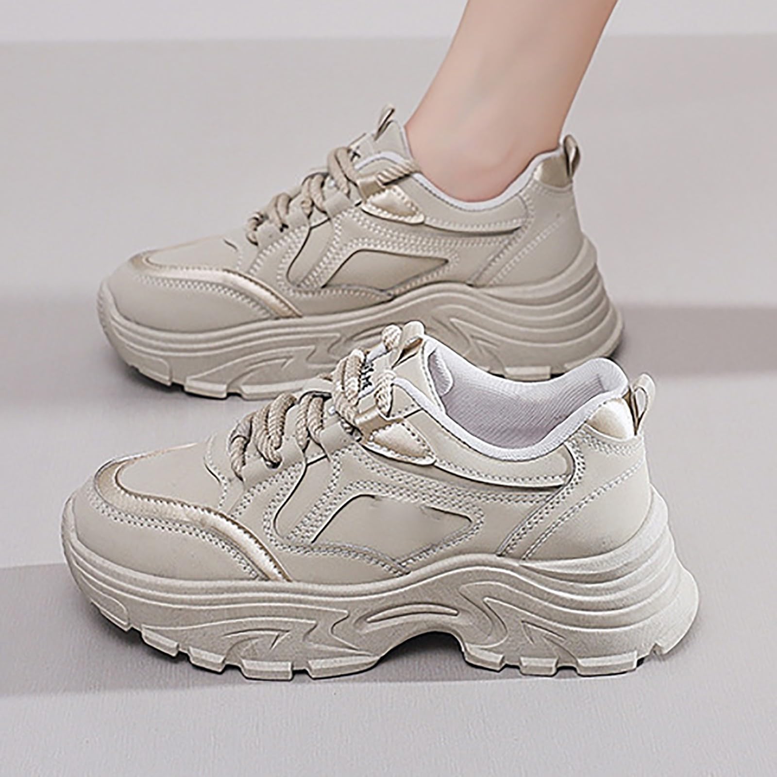 Scarpe da Ginnastica Donna Pianta Larga Sneakers Bianche Donna Eleganti | Calzature Fitness in Rete Traspirante per Passeggiata Invernale Tennis Camminata Leggerezza Assoluta Fibra Ecologica