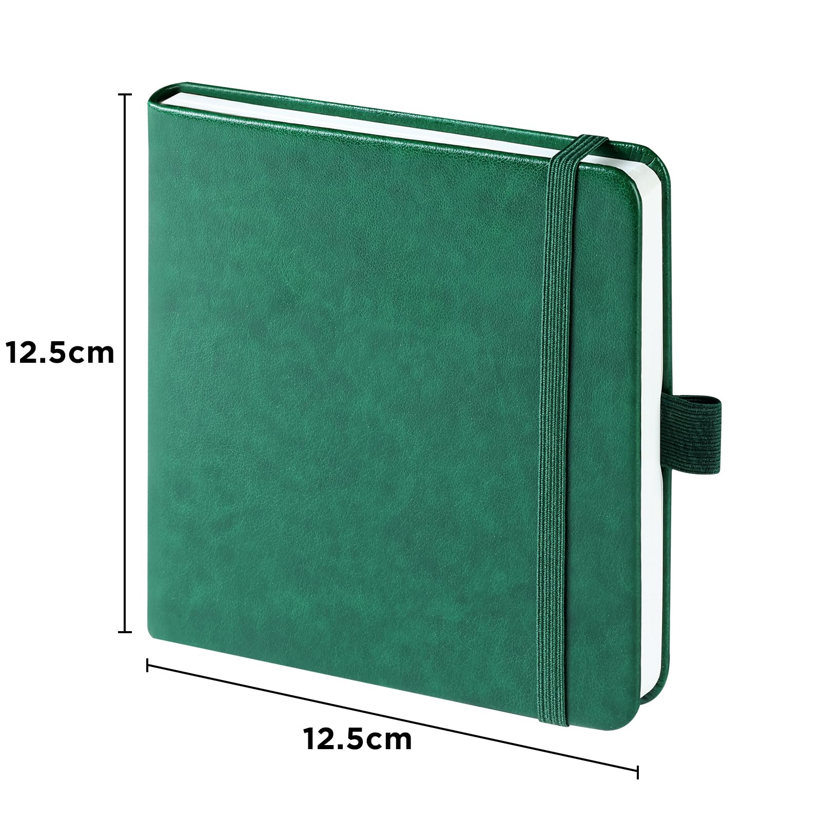 HOMEMARS Notatnik, zestaw 2 sztuk, 12 cm x 12 cm, 200 stron, notatnik skórzany, brązowo-zielony, w kratkę, notatnik