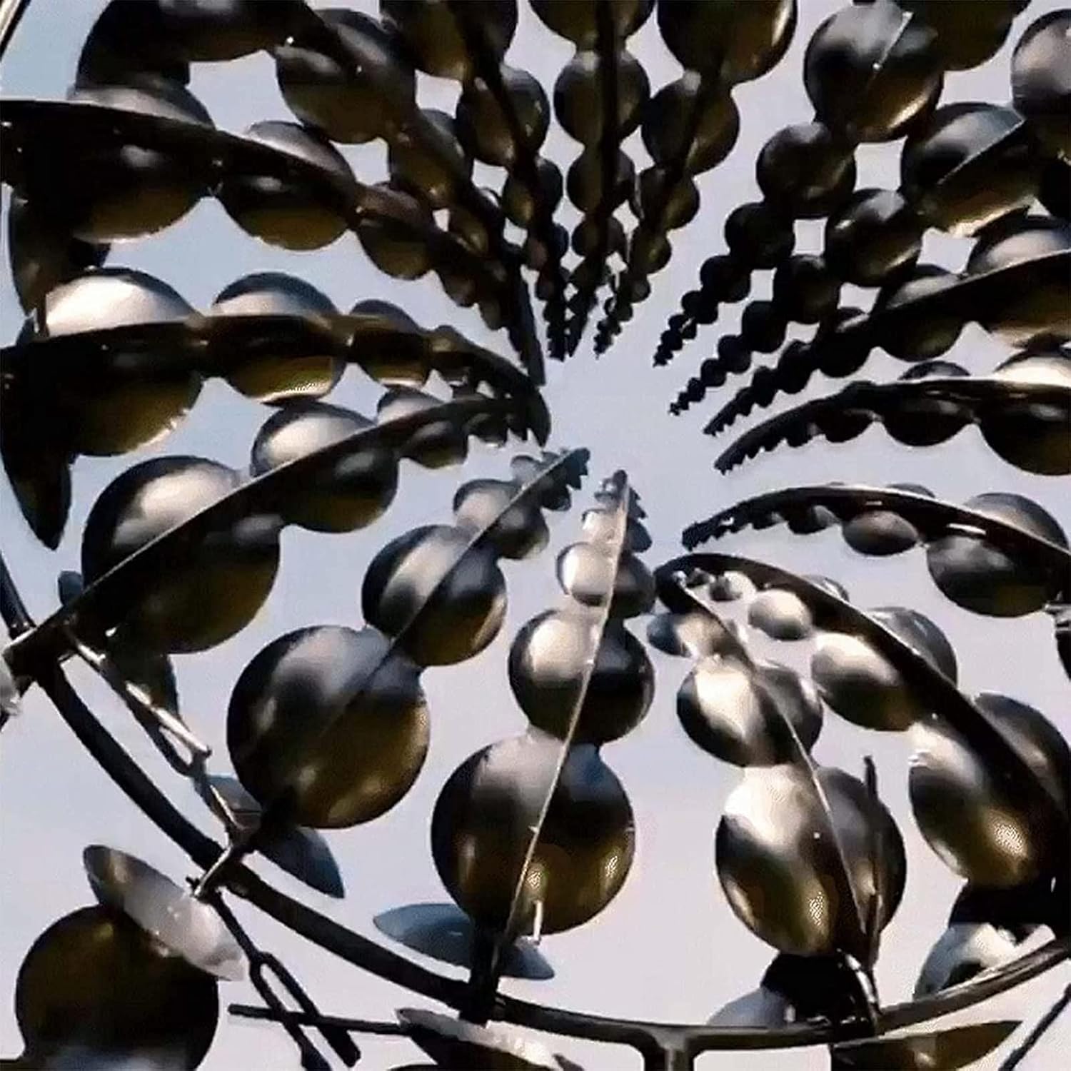 Mulino a vento in metallo unico e magico 3D in acciaio inox, facile da installare, scultura cinetica alimentata dal vento, con paletto da giardino in metallo, decorazione da giardino