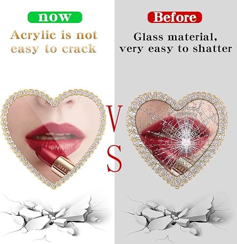 Miniatura 5 de Espejo de maquillaje brillante para funda de teléfono, diseño delgado calcomanía de espejo acrílico para pegar en la parte posterior del dije del