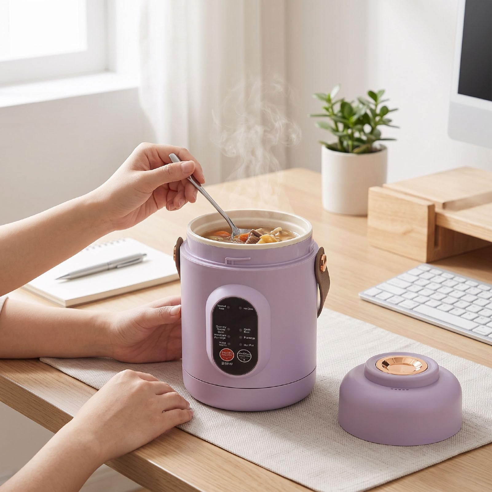 Mini Garnek do Ryżu 800ml z Powłoką Ceramiczną na 1-2 Porcje (wtyczka UE
