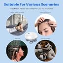 JICOOT Upgraded Electric Scalp Massager for Men Women, Handheld Cat Dog Pet Head Massager with 4 Massage Heads, 3 Speeds, Waterproof Massager for Soothing, Stress Relaxation (Scalp Massager), White gallery image