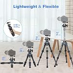 SIRUI AM-223 Camera Tripod Carbon Fiber Mini Travel Tripod Compact Desktop Tripod with 360° B-00K Ball Head, Arca Swiss Quick Release Plate, Loads up 10KG