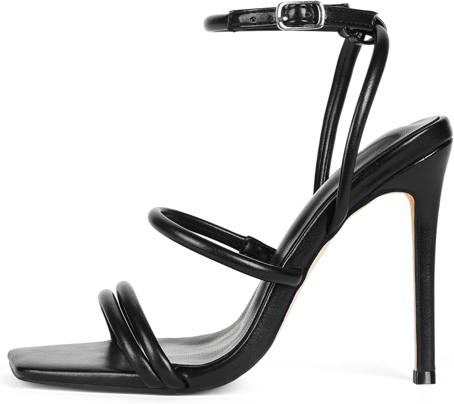 Elisabet Tang 4 inch Stylish Ankle Strap Stiletto Sandals for Women - Sexy Square Open toe Gladiator High Heels for Party Commuting Daily use - Image 4