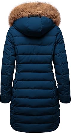 REPUBLIX Damen Gefütterte Dicke Glanz Winter Jacke Mantel Parka mit Kapuze RJ-8015