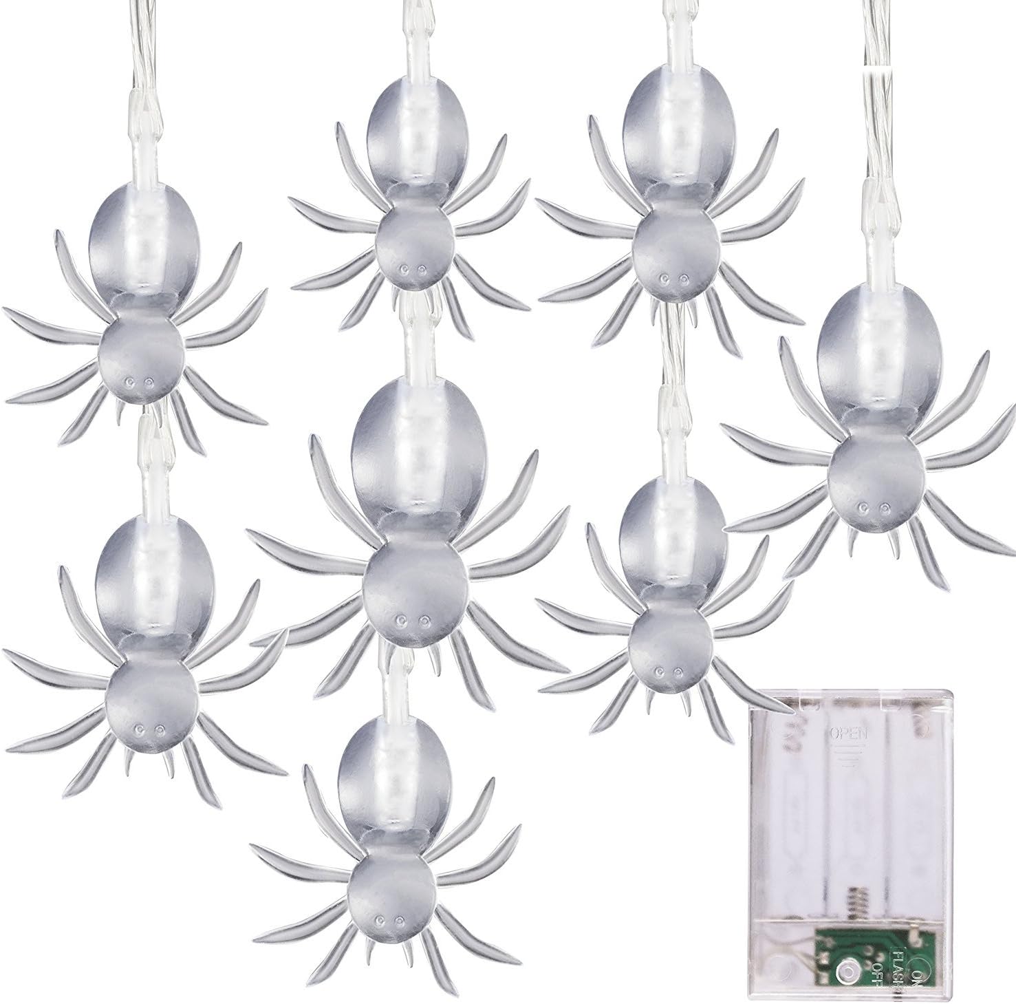 Halloween Decoration Lights, Battery Operated 20 LEDs Fairy String Lights Blue Bat Lights,6.6ft … (Purple Spider)
