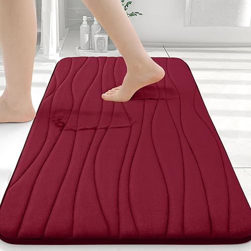 Miniatura 202 de Buganda - Alfombra de baño de espuma viscoelástica 24x16, tapetes de baño extra suaves y absorbentes, antideslizantes y lavables a máquina para el