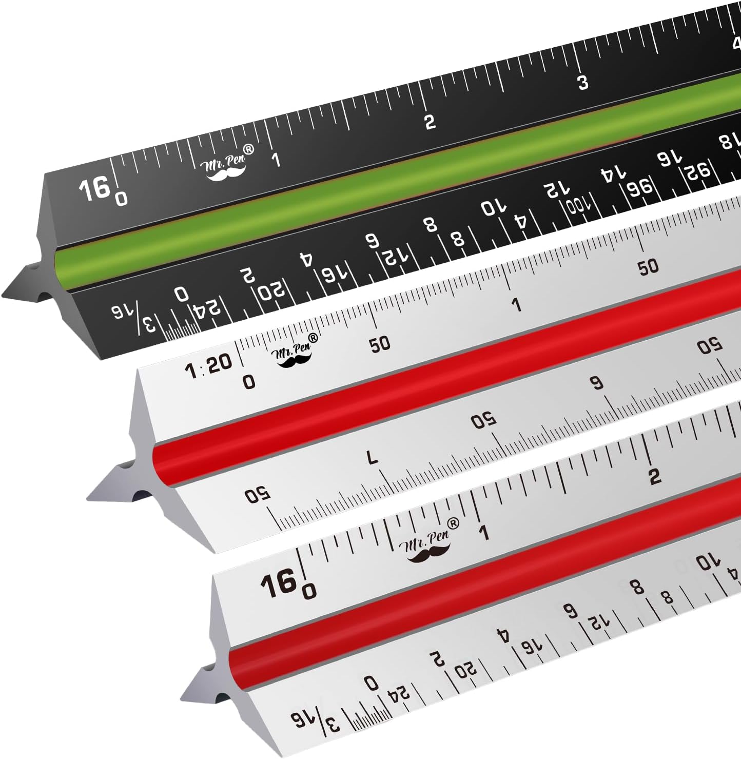 Amazon.com : 12-Inch Architectural and Engineering Scale Ruler Set ...