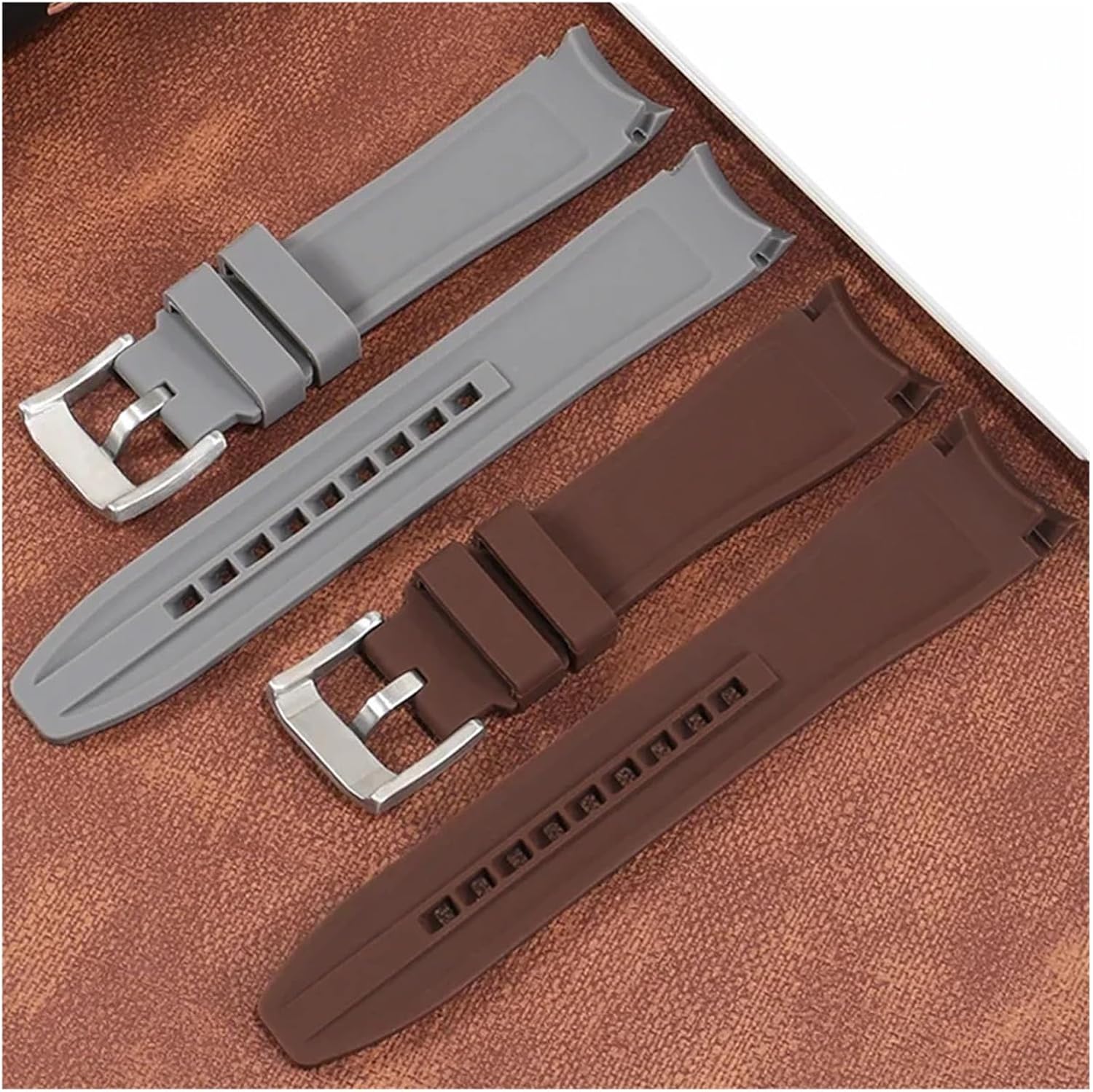 HuanJ Rubber Watch Strap 18 19 20 21 22 23 24mm Curved Interface Silicone