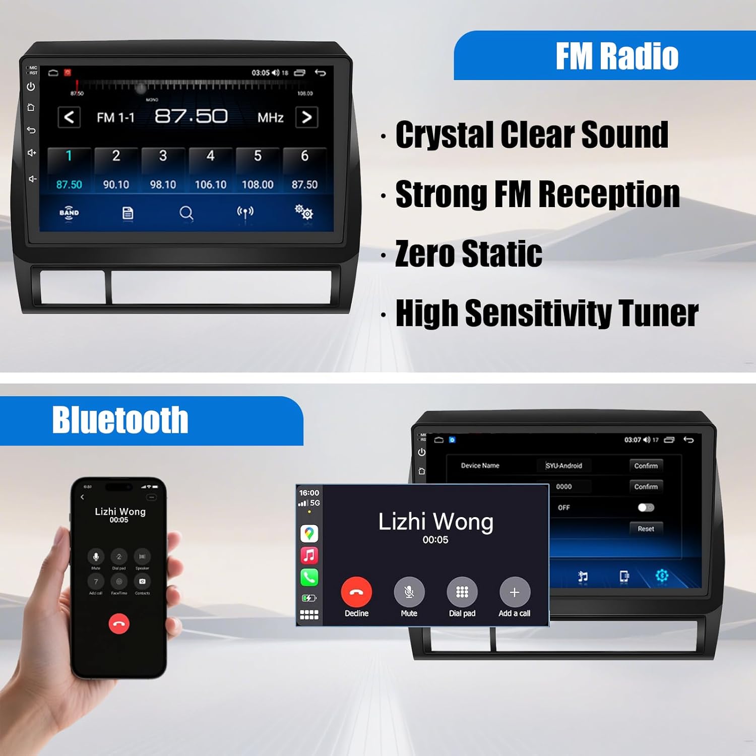 Car Radio for Toyota Tacoma 2005-2013: 9" IPS Touch Screen, Built-in GPS, Wired & Wireless CarPlay/Android Auto, Backup Camera, SWC,5G WiFi, FM (4Core+64G)