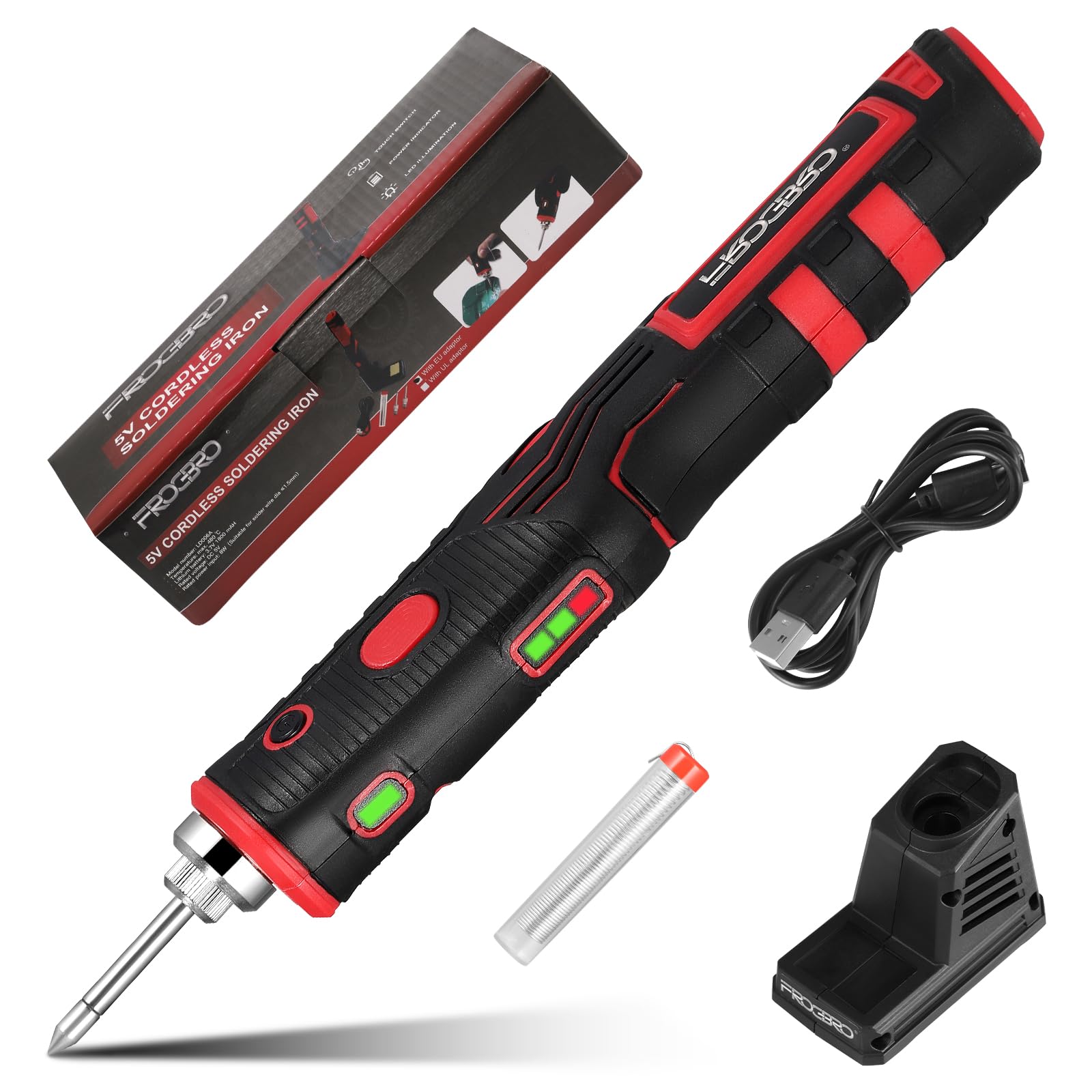 Saldatore A Stagno Senza Fili,Saldatrice Elettrico A Stagno,Carico Usb,Con 2 Consumo Di Saldatura Di Sostituzione,200-480 ℃,Ferro Di Saldatura Portatile Per Riparazione