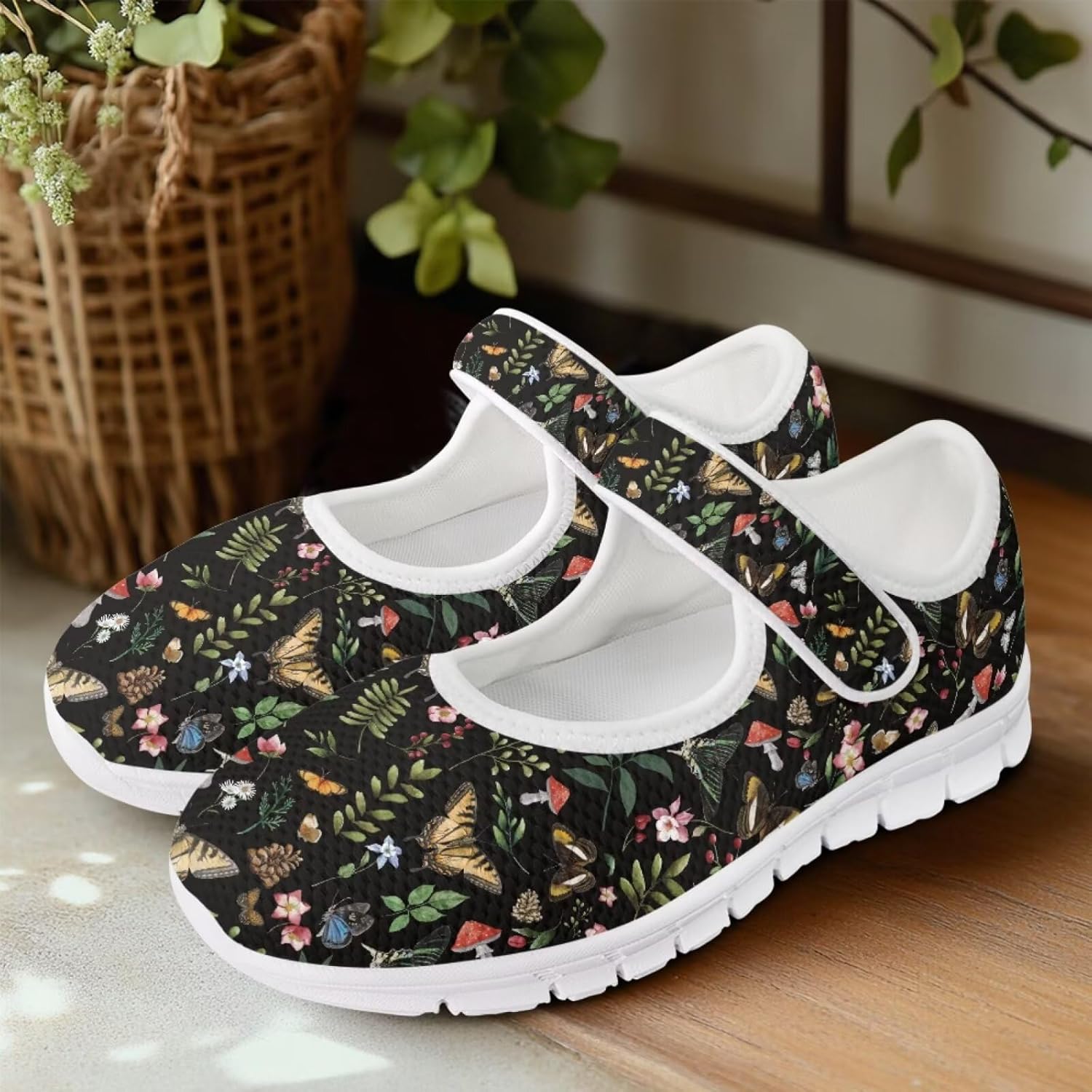 Coloranimal Mary Jane Flats Casual Slip On Mary Jane Shoes Flat Shoes Dressy Comfortable Mesh Ballet Shoes with Anti Skid Sole Womens Footwear