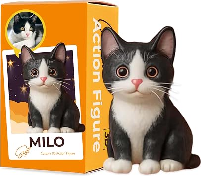 Custom Action Figure from Photo, Personalized 3D Mini Figurine Design Your Own Ultra HD Resin Collectible Statue Gifts for Pet Owner, Dog Mom Gift, Pet Memorial Gifts for Dogs Cats, Sympathy Gift