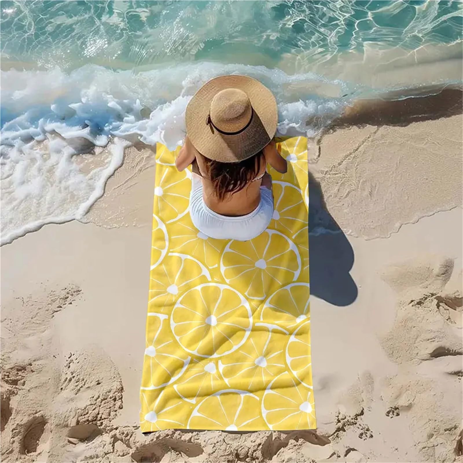 Serviette De Plage Serviette De Plage Citron Bain À Séchage Rapide