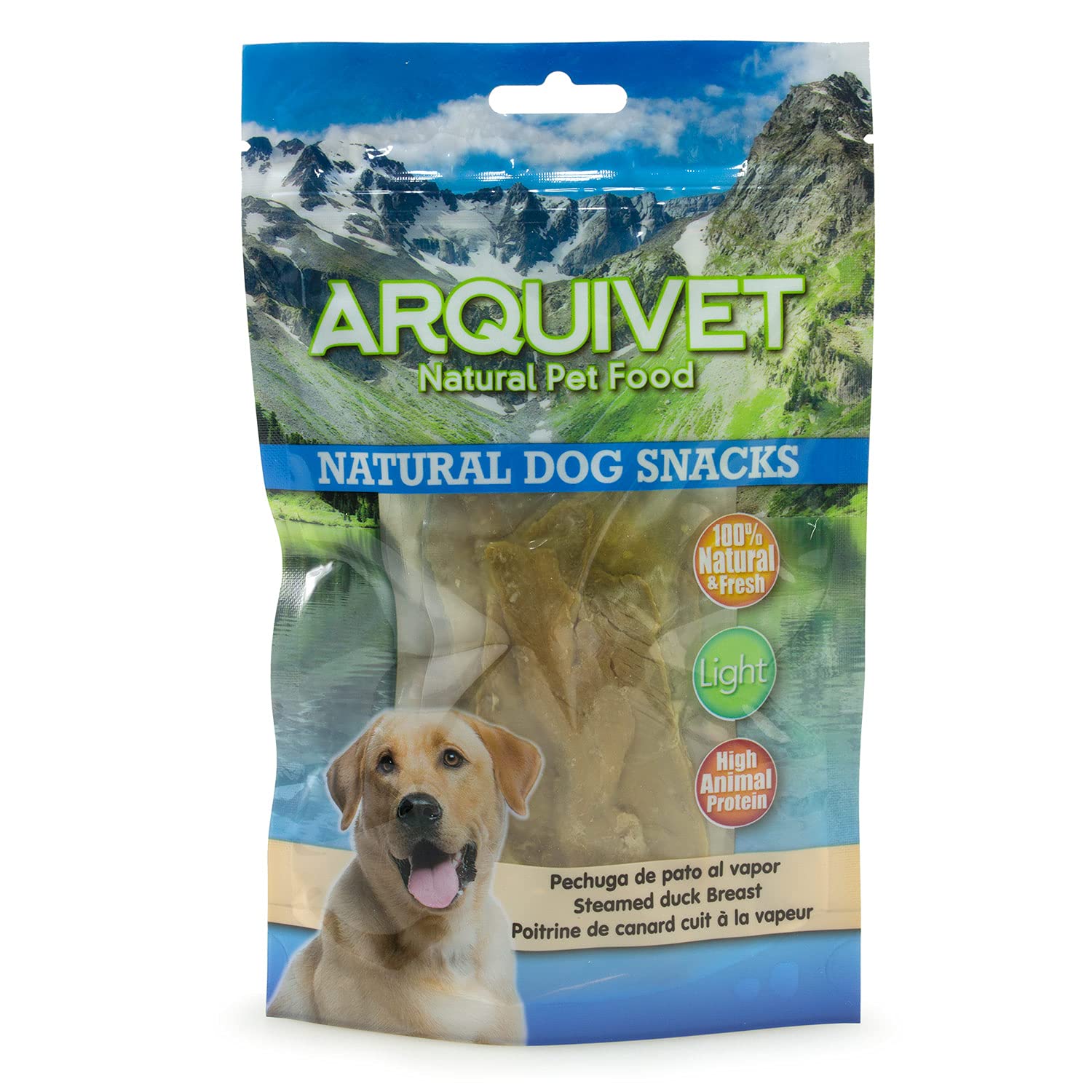 ARQUIVET - Pack 12 Unidades - Snack Pechuga de Pato al Vapor - 100 gr - Natural Dog Snacks