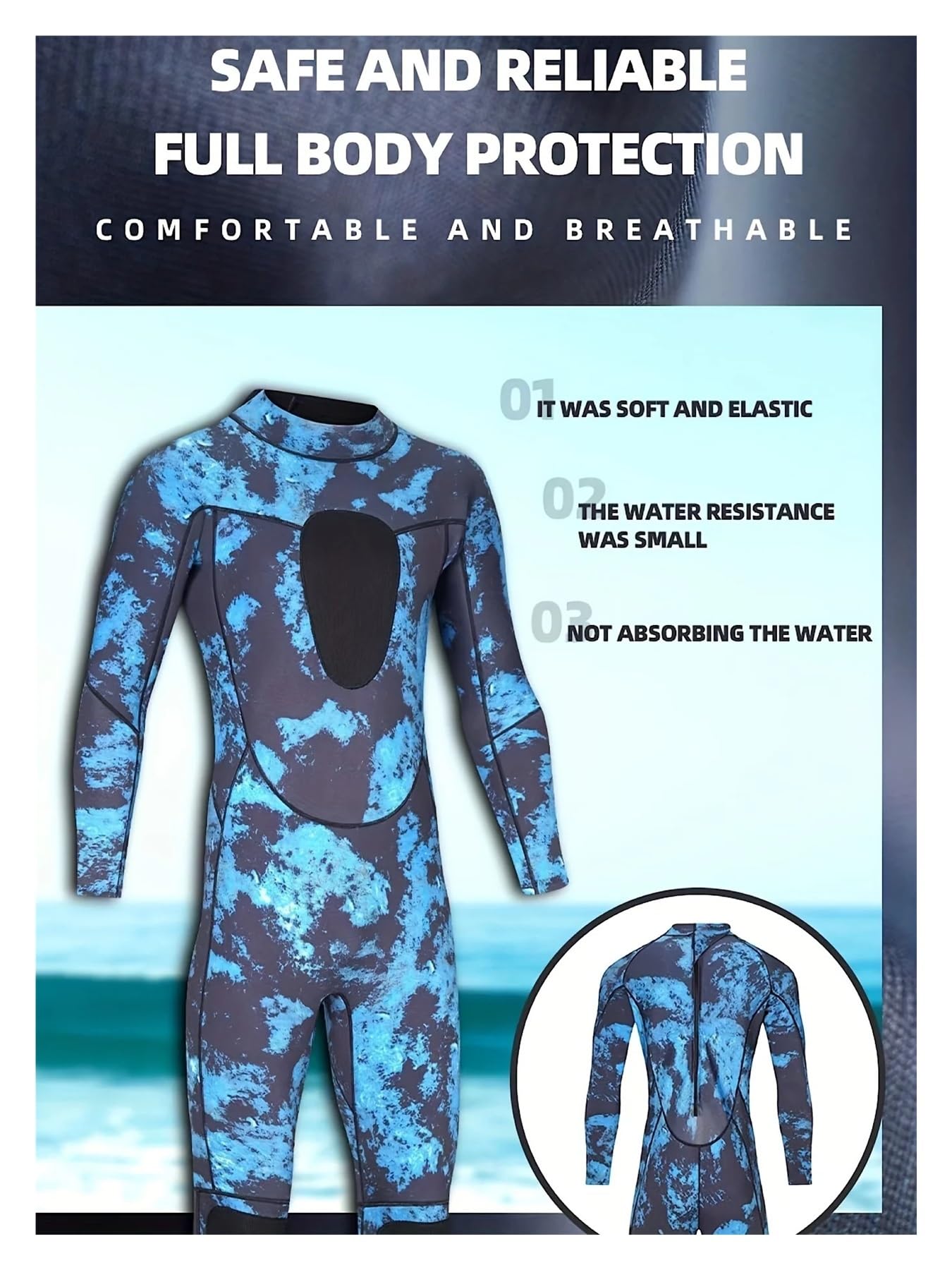 Traje de Neopreno Traje de Neopreno 3 mm for Hombre, Ideal for Surf, Buceo, esnórquel y natación