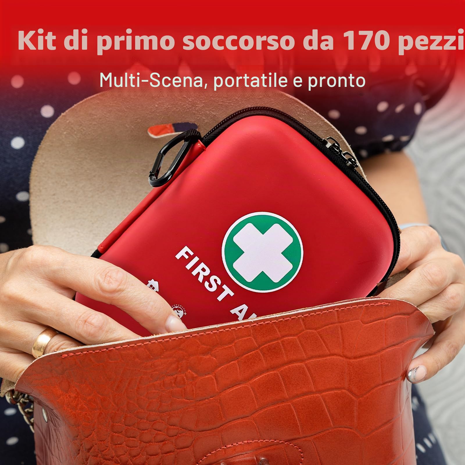 General Medi Kit di Primo Soccorso Professionale 170 Pezzi - Per Casa, Auto, Barca Ufficio, Moto, Roulotte, Sport, Trekking e Campeggio