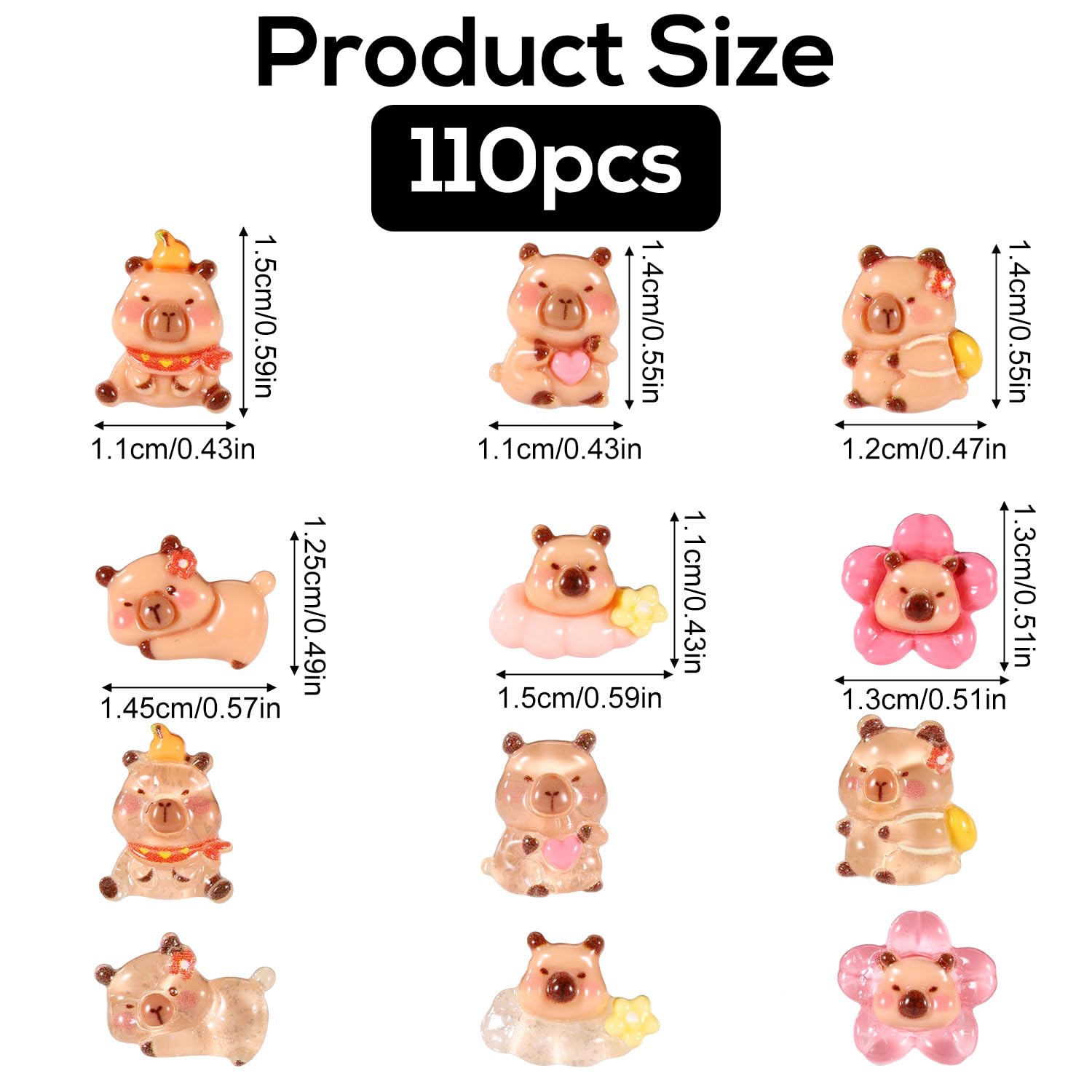 Lyreh 110pcs Mini Resin Capybara - Image 2