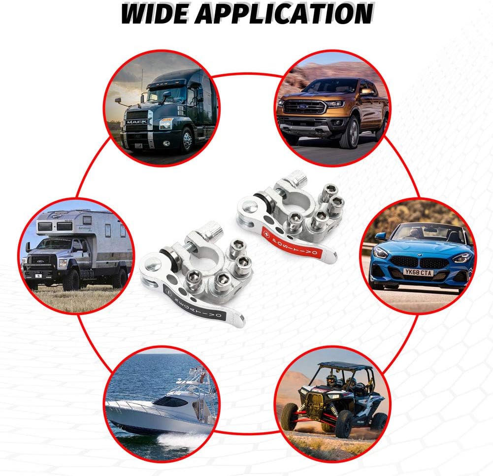 LotFancy Battery Terminal Connectors, 2PCS Quick Release Disconnect Car Battery Terminal, Positive Negative for SAE/JIS Type A Posts : Automotive