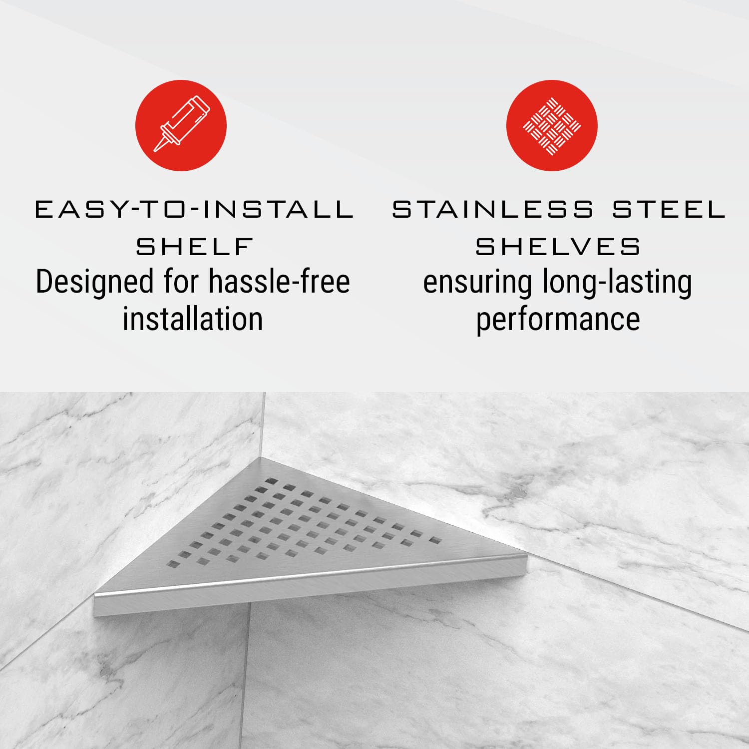 Amazon.com: GURU USA Evolux Stainless Steel Corner Shower Shelf