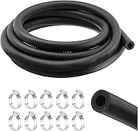 CXCCOI 5/16" NBR Fuel Line Hose Kit - 10Ft 300 PSI with 10 Steel Clamps for Small Engines, PCV Systems & Car Fuel Lines