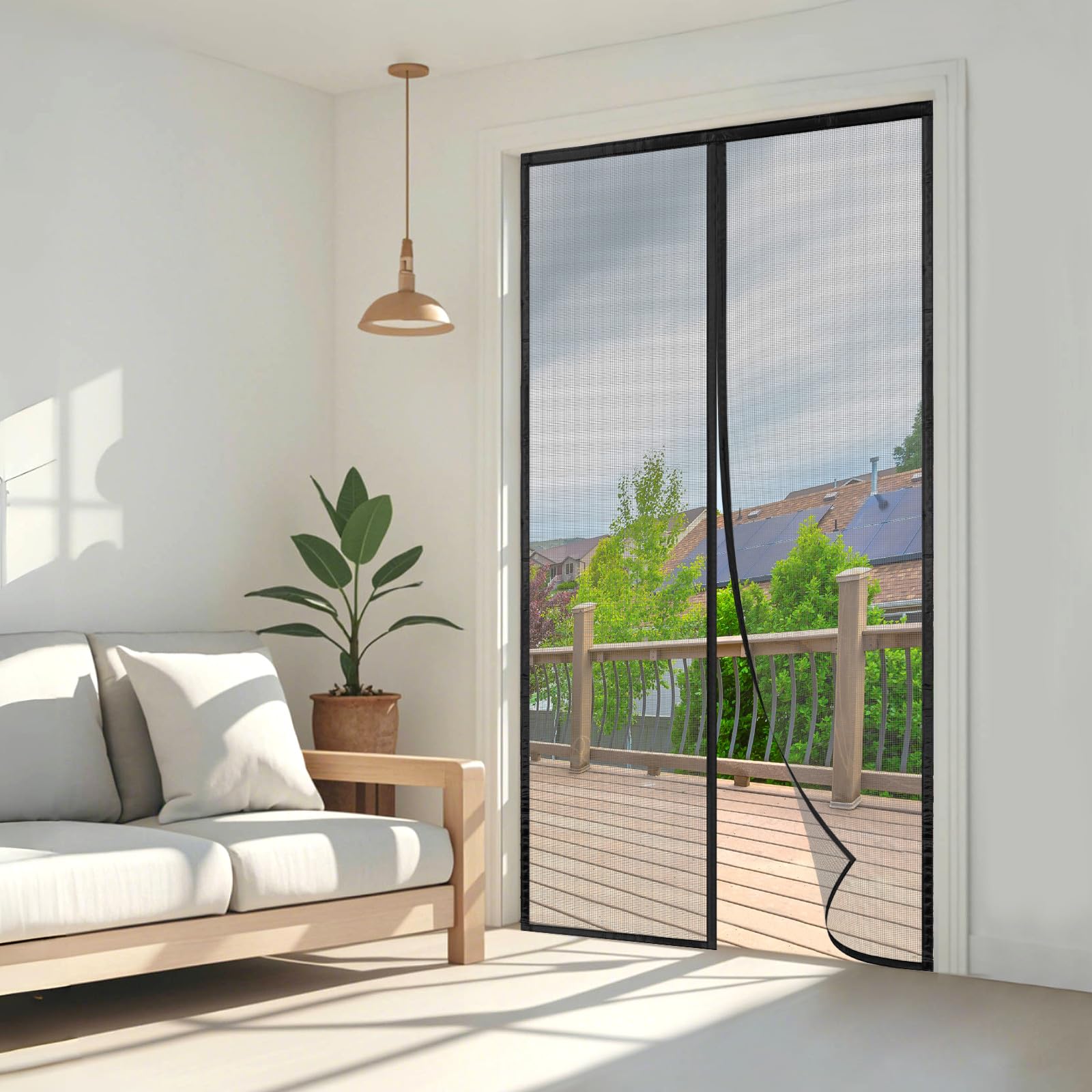 Zanzariera Magnetica 210x245cm | Zanzariera Porta Finestra, Anti-Insetti, Chiusura Automatica – Nero