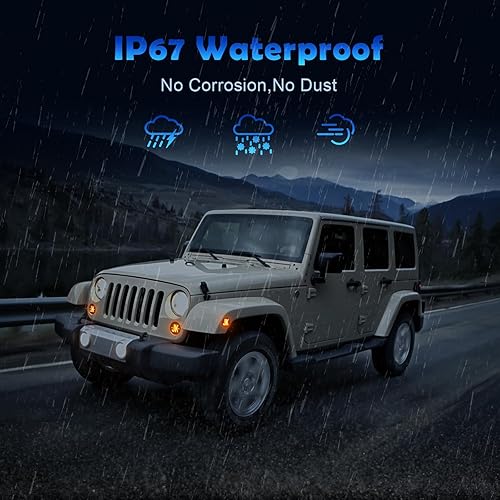 Miniatura 4 de AUYICH Luces LED de posición laterales compatibles con Wrangler JK 2007-2017, 2 luces indicadoras de guardabarros delanteros, luces de