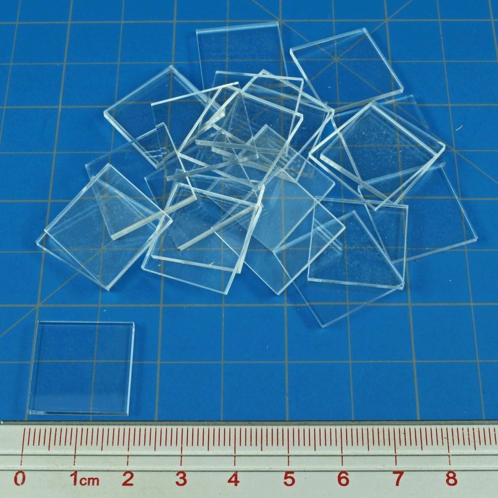 LITKO 1.5mm Clear Miniature Bases, Square 20mm (25)