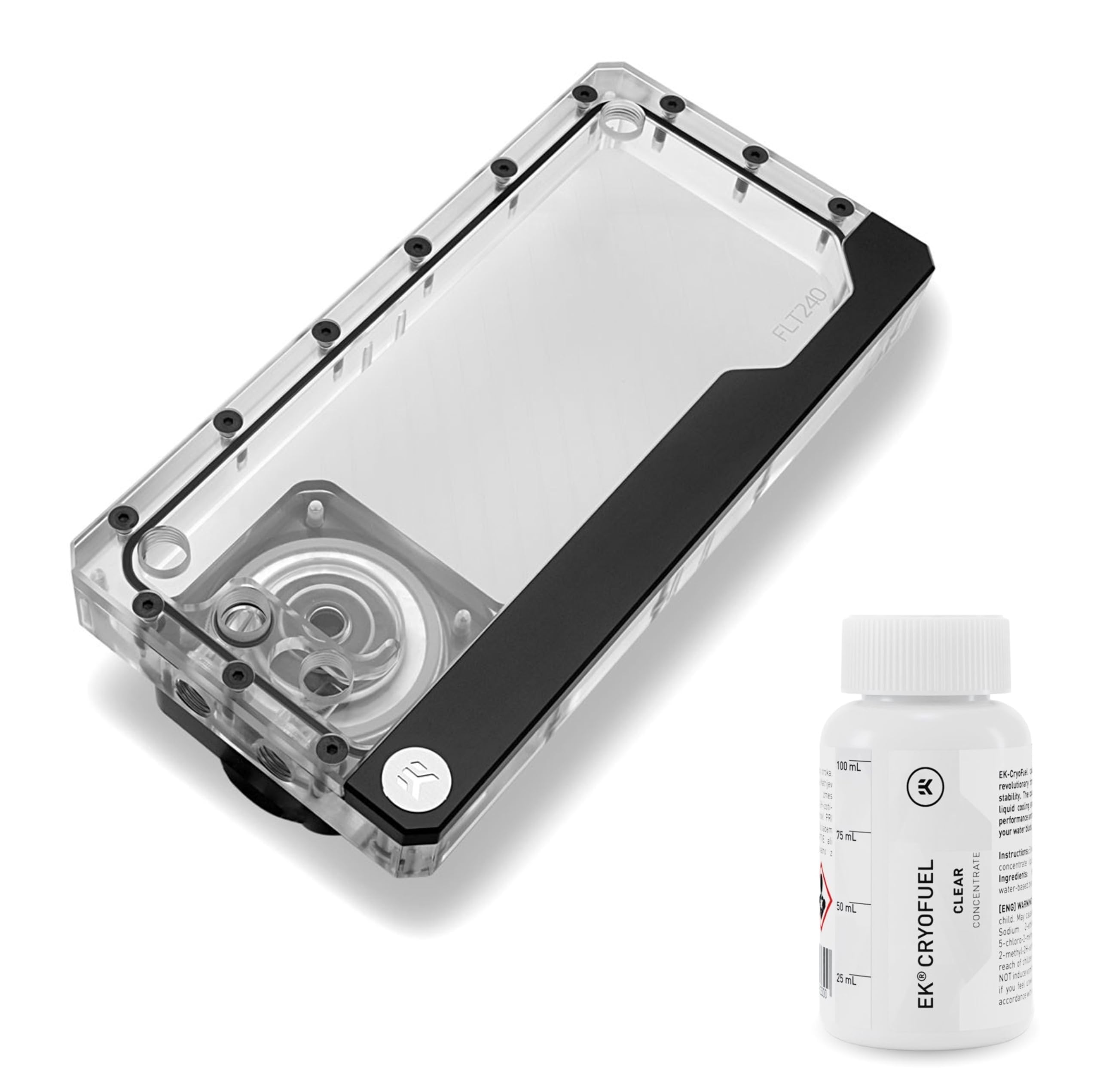 EKWB EK-Quantum Kinetic FLT 240 D5 PWM Pump/Reservoir and EK-Cryofuel Clear Coolant Bundle