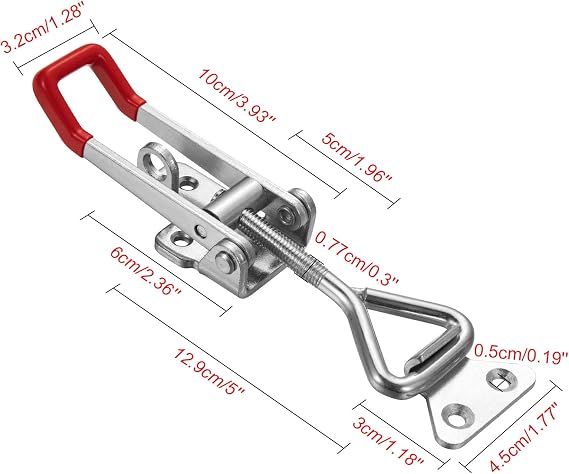 Heavy Duty Adjustable Toggle Latch Clamp 4003 Style,1320Lbs Holding Capacity, Large Hasp Clamp For Smoker,ToolBox Case,Industrial EquiIpment and More (7.5inch)