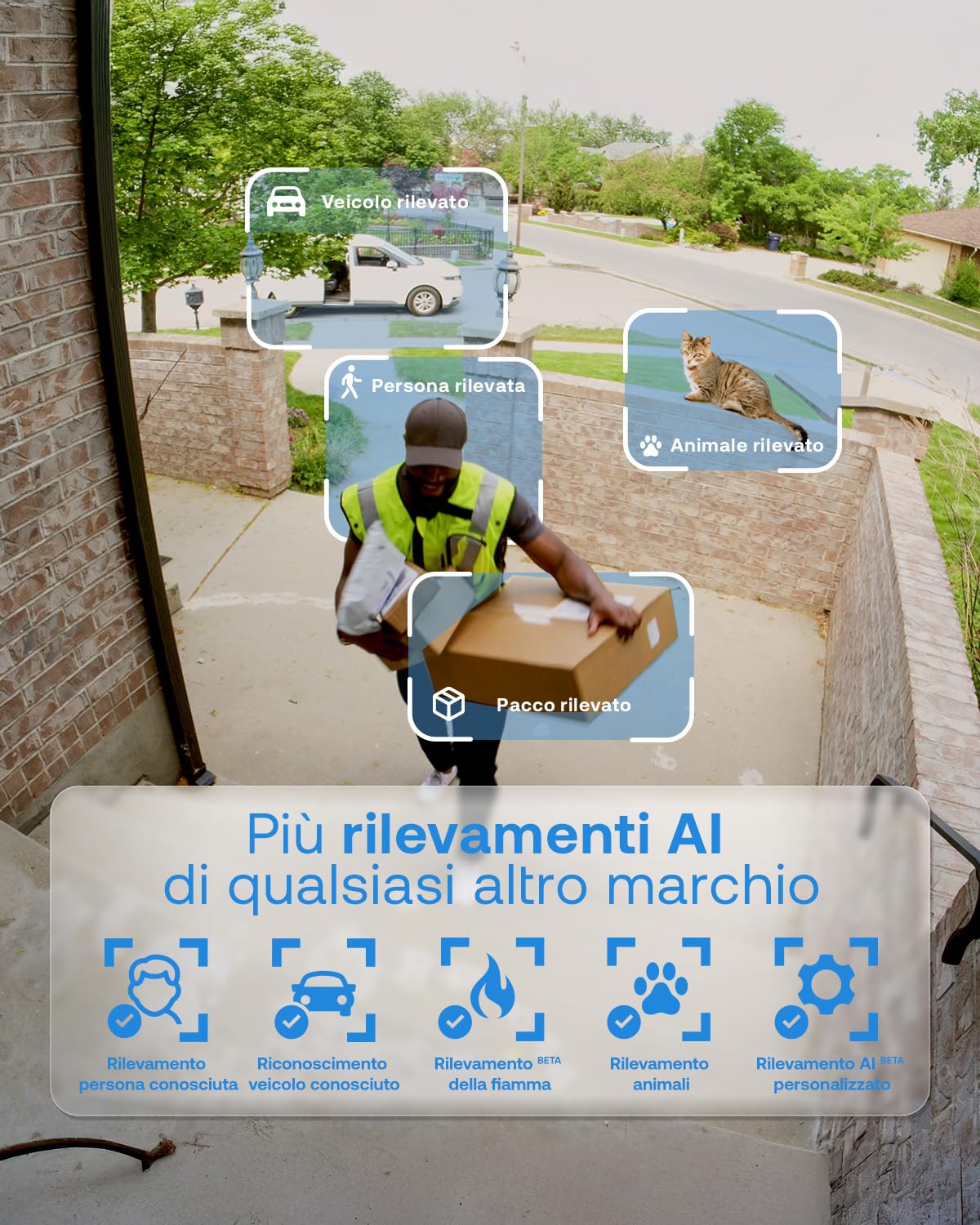 Arlo Videocitofono Wireless HD e Telecamera con Faretto 2K WiFi Bianca – Protezione Intelligente per la Casa, Visione Notturna, Rilevamento del Movimento, Audio Bidirezionale, Compatibile con Alexa