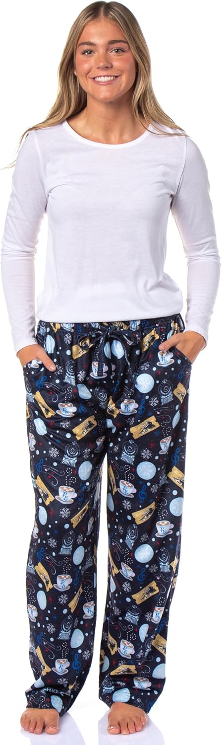 The Polar Express Women's Christmas Train Hot Cocoa Tossed Print Sleep Pajama Pants For Adults - Image 2