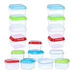 ARSUK Baby Food Containers (4oz/120ml, 16 Pack) - Small Plastic Containers with Lids - Toddler Snack Containers - Reusable Freezer Safe Food Storage Jars - BPA-Free, Leakproof & Microwave Safe