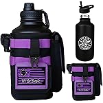 Iron Infidel Battle Bottle - Half Gallon Water Bottle Insulated, 64 oz Tactical Stainless Steel Water Jug with Handle - Gym Water Bottle with Rugged Sleeve for Storage (Twilight 2 Liter)