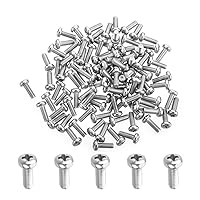 Vista 29 de MroMax 30 tornillos de máquina Phillips de cabeza plana M2 x 0.197 in, acero inoxidable 304 18-8, rosca completa, tornillos de cabeza cruzada gris