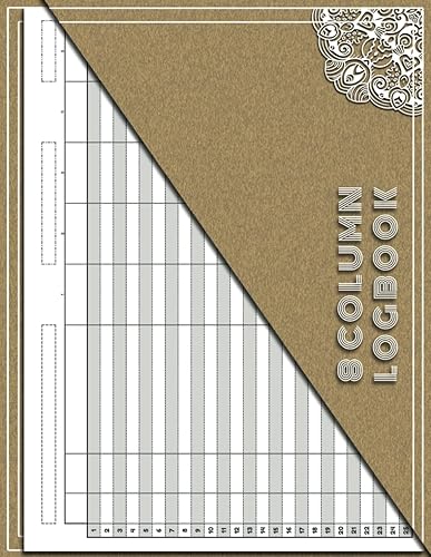 Log Book: 8 Column Customizable Log book | Multipurpose Data Recording Log | Shaded Rows, 11”x8.5” Horizontal Layout, 110 Pages