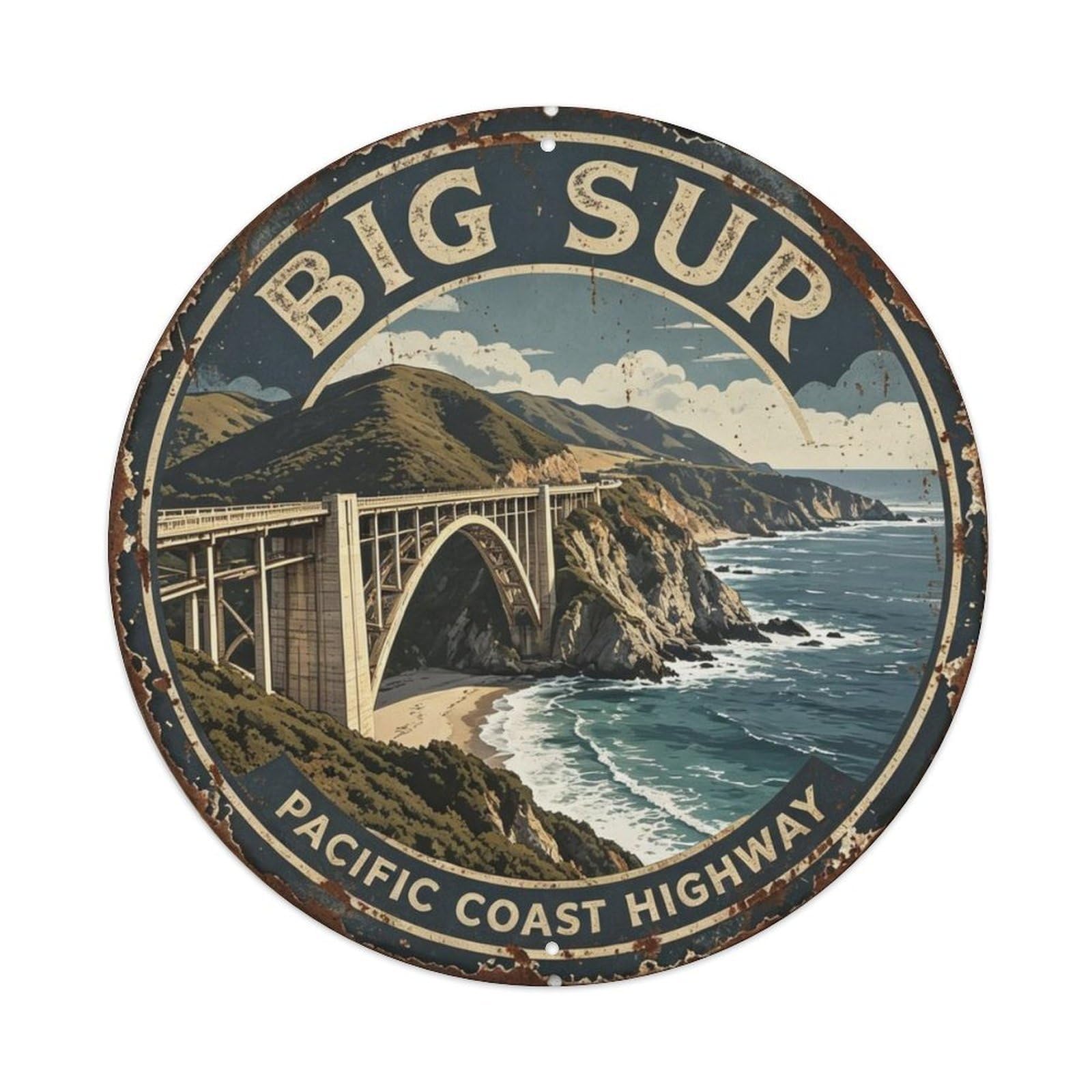 Big Sur Bixby Bridge Metal Tin Sign Plaque