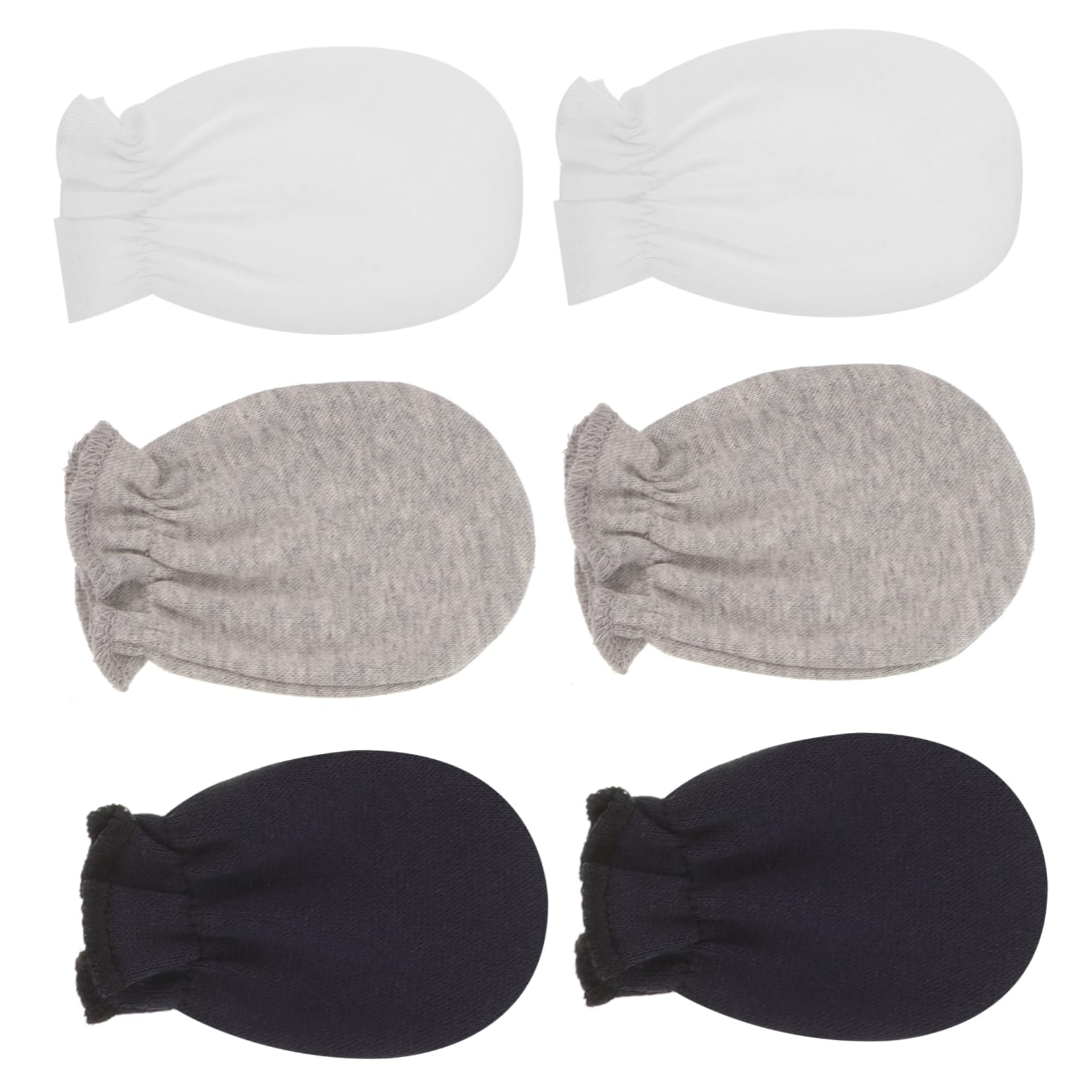 VANZACK 3Pairs Mittens for Newborn Boys and Scratch Soft Gloves Solid Colors for Ages Years