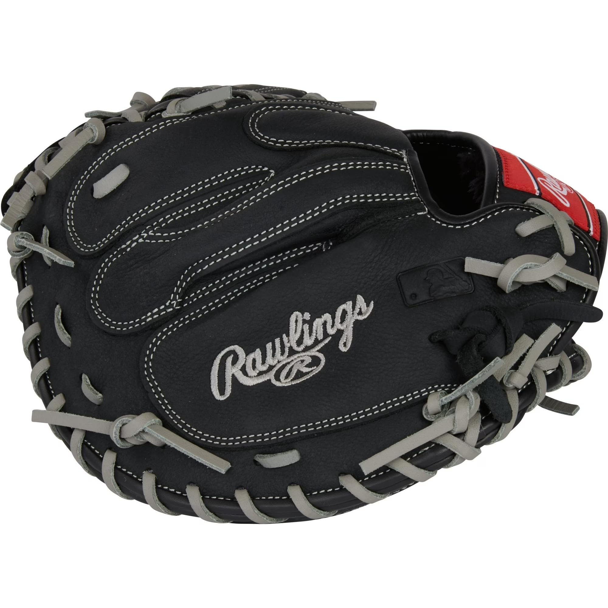 Rawlings Select Series - Guante de béisbol juvenil de 33 pulgadas, para lanzar a la derecha, negro/gris, guante de receptor juvenil ligero para jugadores en desarrollo