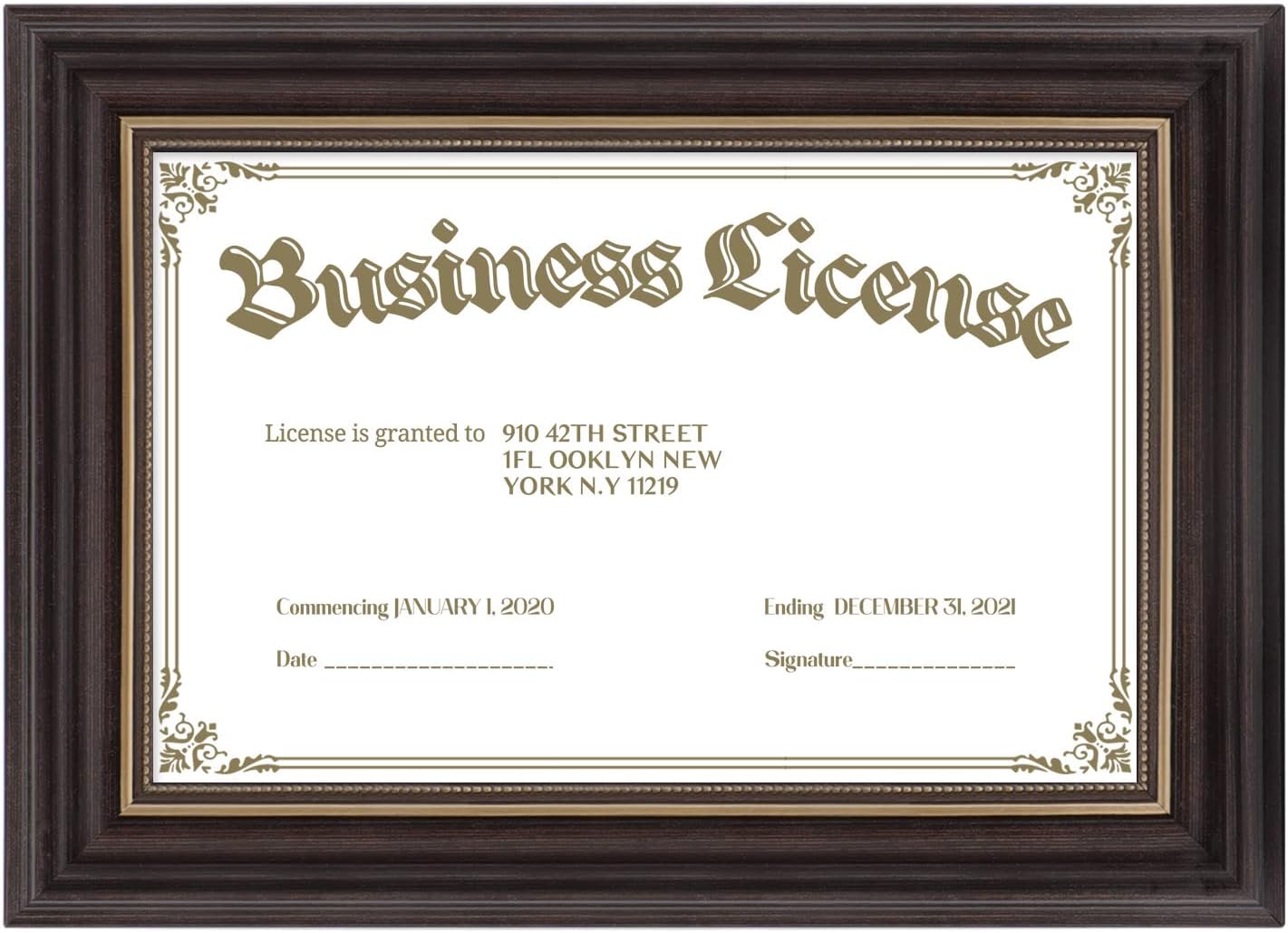 AUEAR 5.5x8.5 Document Frame,Real Glass,Dark Brown