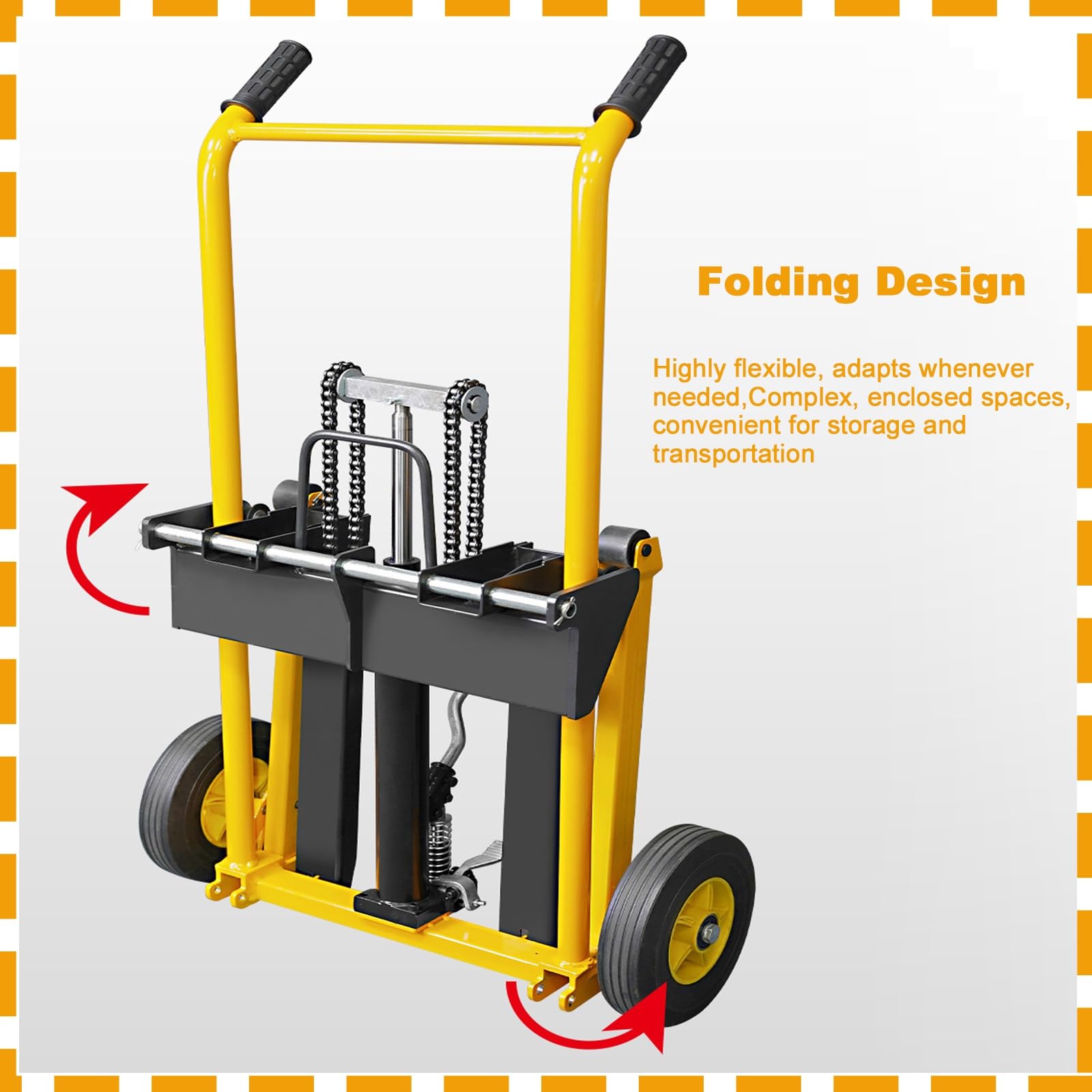 Carro elevador de material hidráulico, elevador manual fácil de operar para carga y apilamiento industrial