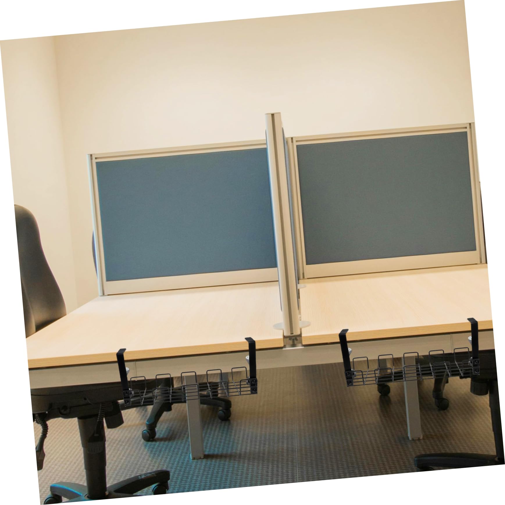 EXCEART Organisateur de Câbles Multifonctionnel sous Bureau pour Bureau Moderne Support en Fil Métallique Robuste pour Rangement Multiprises et Gestion Câble Noir Usage Domestique Professionnel