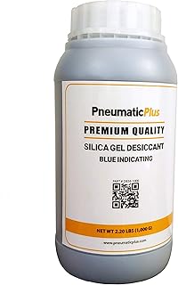 PneumaticPlus DB58-1000 - 1 Quart Blue Premium Indicating Drying Desiccant Silica Gel Beads (Industry Standard 2-4 mm) - ~2 LBS Reusable